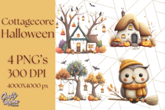 Cottagecore Halloween Clipart Cozy PNG, Autumn Fall Png Product Image 1