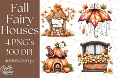 Fall Fairy House Clipart PNG, Autumn Homes and Decor Product Image 1