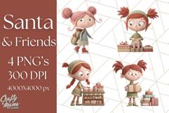 Santa Claus Clipart, North Pole Holiday PNG Graphics Product Image 1