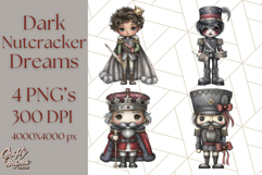Dark Nutcracker Clipart Gothic Holiday Ballet PNG, Christmas Product Image 1