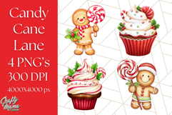 Peppermint Candy Cane Clipart PNG, Christmas Sweet Street Product Image 1
