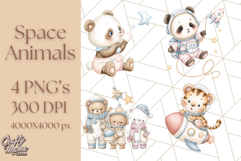 Kawaii Space Creatures Clipart PNG, Galaxy Alien Clip Art Product Image 1
