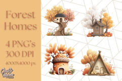 Autumn Treehouse &amp; Woodland Cabin PNG Clipart Product Image 1