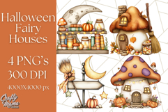 Halloween Fairy House Clipart PNG, Spooky Cottage Art Product Image 1