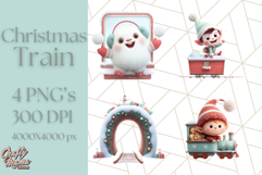 Christmas Train Ride PNG Clipart with Yeti and Elves Product Image 1