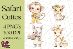 Safari Baby Animal Clipart PNG, Jungle Outfits Baby Animals Product Image 1