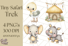 Cute Safari Animal Clipart PNG for Kids, African Wildlife Product Image 1