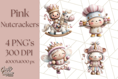 Playful Pink Nutcracker PNG, Pastel Christmas Clipart Product Image 1