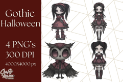 Gothic Halloween Clipart Dark Aesthetic PNG, Halloween Png Product Image 1