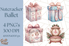 Nutcracker Ballet Clipart, Holiday Ballerina PNG Art Product Image 1