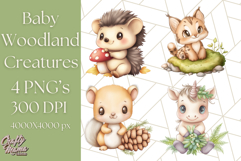 Woodland Nursery Baby Animals And Fantasy Forest PNG Clipart Product Image 1