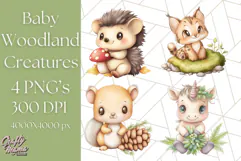 Woodland Nursery Baby Animals And Fantasy Forest PNG Clipart Product Image 1