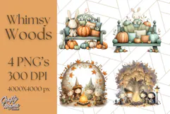 Whimsy Woods Harvest Festival Clipart PNG Files Product Image 1