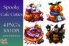 Spooky Café Cuties Halloween PNG Clipart, Holiday Elements Product Image 1