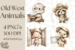 Wild West Animals PNG Clipart, Cowboy & Saloon Scenes Product Image 1
