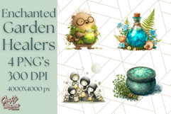 Enchanted Garden Healers Clipart PNG, Animal Plant Png Product Image 1