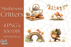 Whimsical Woodland Animal Village PNG Clipart Fantasy Forest Product Image 1