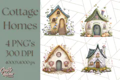 Whimsical Cottagecore Cottage PNG Clipart, Fairy House Png Product Image 1