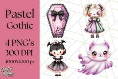 Pastel Goth Halloween PNG Clipart, Creepy Cute Art Product Image 1