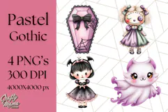 Pastel Goth Halloween PNG Clipart, Creepy Cute Art Product Image 1