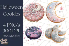 Halloween Cookie Clipart PNG, Spooky Sugar Treat Art Product Image 1