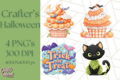 Kawaii Halloween Clipart Cute Kids and Candy Elements Png Product Image 1