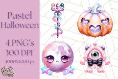Pastel Halloween Clipart Cute PNG Graphics, Halloween Png Product Image 1