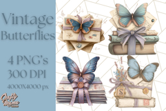 Vintage Butterfly PNG Clipart, Fairytale Cottagecore Images Product Image 1