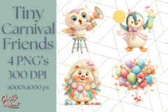 Tiny Carnival Friends Clipart PNG, Animal Fair Festival Product Image 1