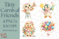 Tiny Carnival Friends Clipart PNG, Animal Fair Festival Product Image 1