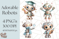 Robot Clipart, Soft Realistic Full Body Robot PNG Images Product Image 1