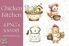Cottagecore Kitchen Chicken Clipart PNG, Fairytale Style Product Image 1