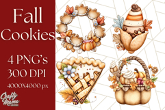 Fall Cookie Clipart PNG, Autumn Sweets Pumpkin Cookies Product Image 1