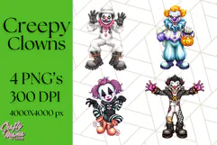 Creepy Clown Halloween PNG Clipart, Spooky Circus Art Product Image 1
