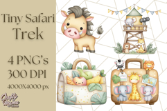 Cute Safari Animal Clipart PNG for Kids, African Wildlife Product Image 1
