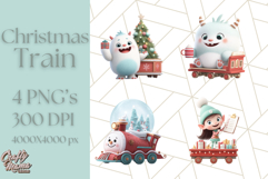 Christmas Train Ride PNG Clipart with Yeti and Elves Product Image 1