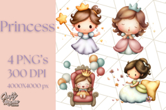 Princess Clipart PNG, Cute Royal Girl Clip Art Product Image 1