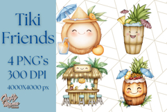 Tropical Tiki Friends PNG Clipart, Cute Summer Art Product Image 1