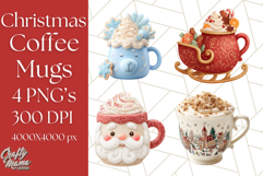 Christmas Coffee Mugs Clipart PNG Festive Cups Product Image 1