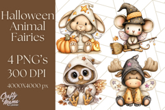 Halloween Fairy Animal Clipart PNG, Cute Spooky Creatures Product Image 1
