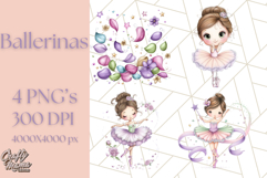 Ballerina Clipart PNG, Cute Ballet Girl Illustration Art Product Image 1