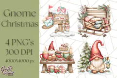 Scandinavian Christmas Gnomes Clipart PNG, Cute Gnome Png Product Image 1