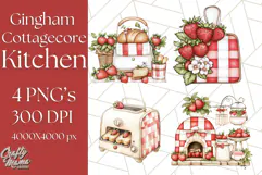 Cottagecore Strawberry Kitchen PNG Clipart, Retro Fruit Png Product Image 1