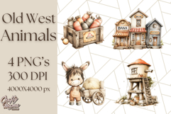 Wild West Animals PNG Clipart, Cowboy &amp; Saloon Scenes Product Image 1