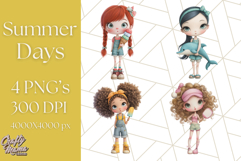 Summer Days Clipart, Whimsical Kids PNG Graphics Product Image 1
