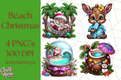 Summer Christmas Clipart PNG, Tropical Holiday Art Clip Art Product Image 1
