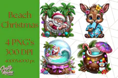 Summer Christmas Clipart PNG, Tropical Holiday Art Clip Art Product Image 1