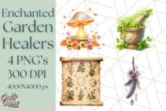 Enchanted Garden Healers Clipart PNG, Animal Plant Png Product Image 1