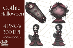 Gothic Halloween Clipart Dark Aesthetic PNG, Halloween Png Product Image 1