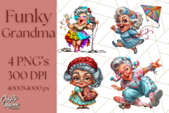 Wild Grandma Clipart PNGs, Funny Quirky Old Ladies Product Image 1